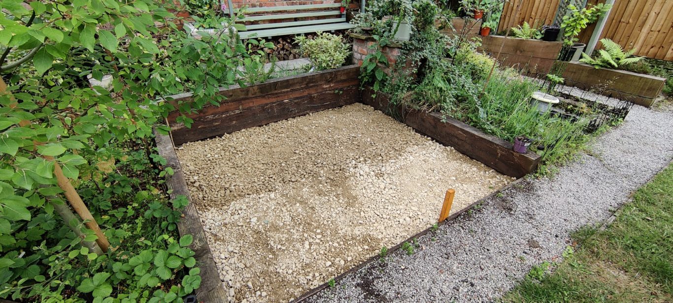 Patio sub base raking Patio sub base raking